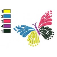 Colored Butterfly Embroidery Design